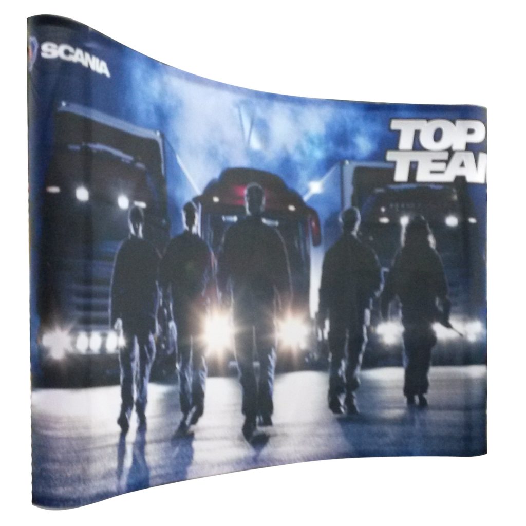 Cloth Banner Wall Curve with end caps